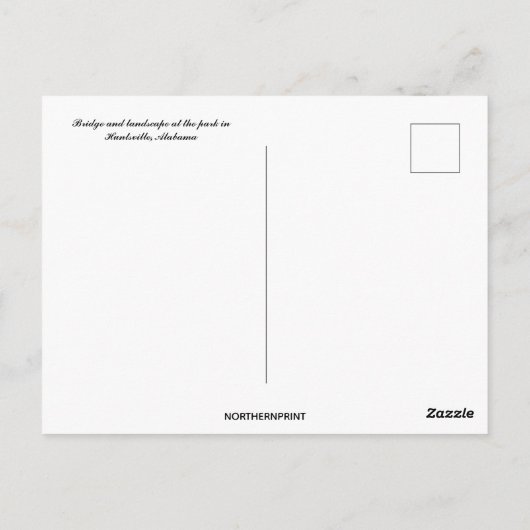 Brug en landschap in Huntsville, Alabama Briefkaart (Achterkant)