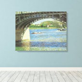 Brug in Argenteuil door Gustave Caillebotte Canvas Afdruk (Insitu (Houten vloer))