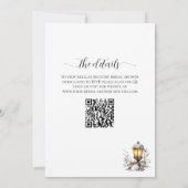 Brug in bos besneeuwde Bruiloftsborrel Kaart (Achterkant)