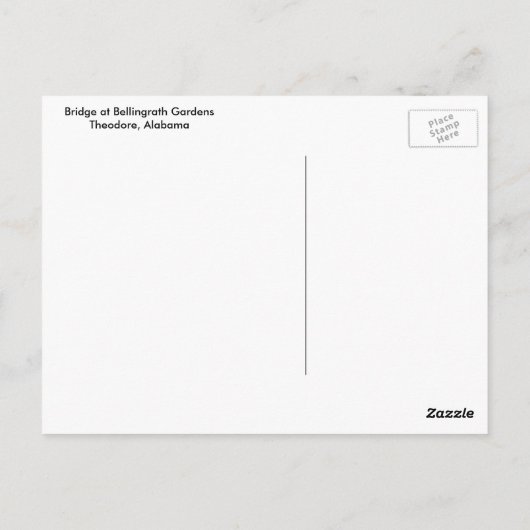 Brug in de tuinen van Bellingrath Briefkaart (Achterkant)