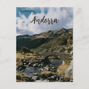 Brug in de vallei van Incles in Andorra Briefkaart