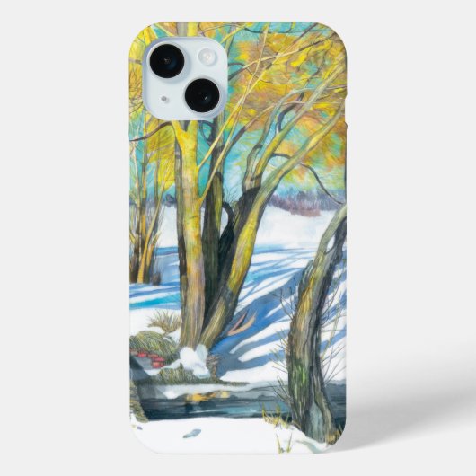 brug in de Waterverf van de winter Case-Mate iPhone Case (Achterkant)
