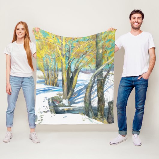 brug in de winter fleece deken (In situ)