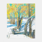 brug in de winter fleece deken (Voorkant)