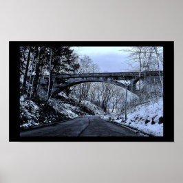Brug in de winter poster