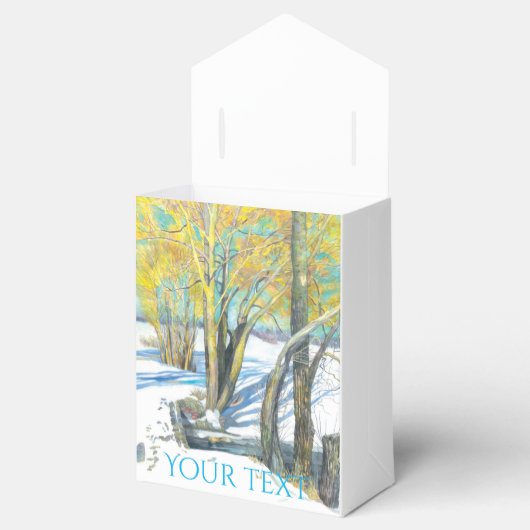 brug in het winterschilderij Watercol Bedankdoosjes (Geopend)