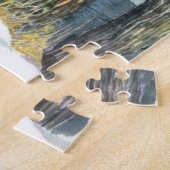 Brug in het winterschilderij Waterverf Legpuzzel (Zijkant)