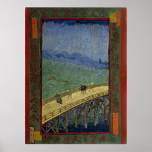 Brug in Rain na Hiroshige door Vincent Van Gogh Poster