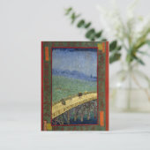 Brug in Regen (na Hiroshige) Van Gogh Fine Art Briefkaart (Staand voorkant)