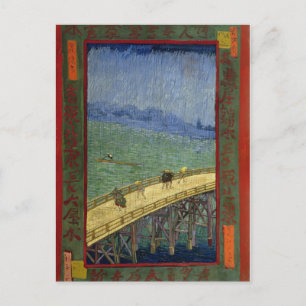 Brug in Regen (na Hiroshige) Van Gogh Fine Art Briefkaart