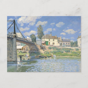 Brug in Villeneu door Sisley Impressionist Paint Briefkaart