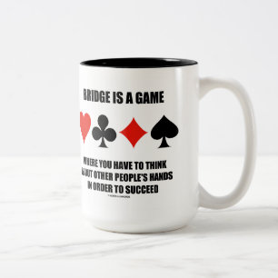 Brug is een spel waar je over moet nadenken tweekleurige koffiemok