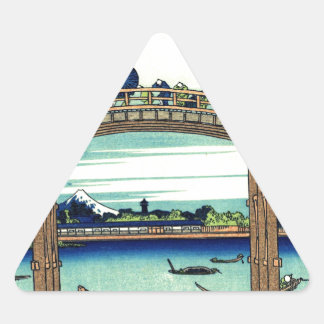 Brug Japan Shinto Boats Travel Landmark Driehoek Sticker