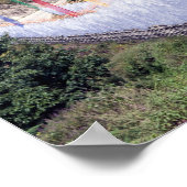 Brug met boeddhistische gebedsbanieren - Bhutan Poster (Hoek)