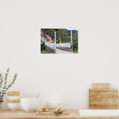 Brug met boeddhistische gebedsbanieren - Bhutan Poster (Keuken)