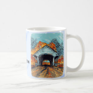 Brug met dekking voor herfst koffiemok