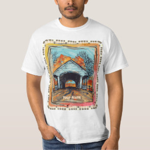 Brug met dekking voor herfst t-shirt