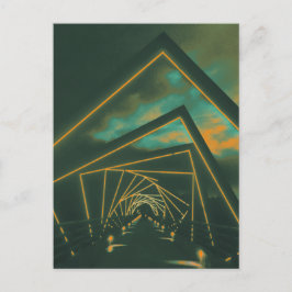 brug met hoog treinstel briefkaart