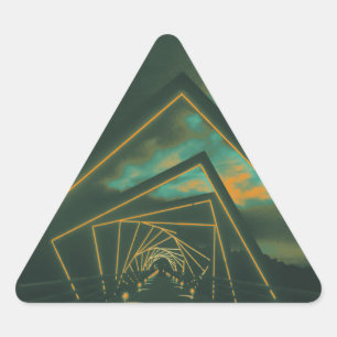 brug met hoog treinstel driehoek sticker