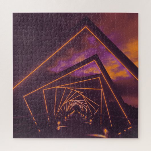 brug met hoog treinstel legpuzzel (Verticaal)