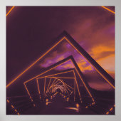 brug met hoog treinstel poster (Voorkant)