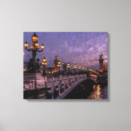 Brug met lantaarns canvas afdruk