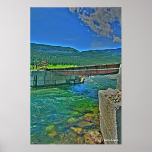 Brug met zoet gras poster