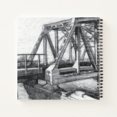 Brug oude pencilart Monochrome Notitieboek (Achterkant)