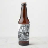 Brug oude pencilart zwart-wit zwart-wit bier etiket (Voorkant)