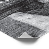 Brug oude potloodtekening poster (Hoek)