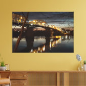 Brug over de Donau. Canvas Afdruk (Insitu (Woonkamer))