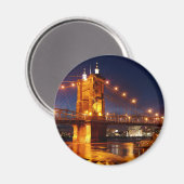 Brug over de Ohio-rivier in Cincinnati Ohio Magneet (Voorkant / Achterkant)