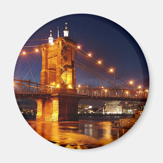 Brug over de Ohio-rivier in Cincinnati Ohio Magneet (Voorkant)