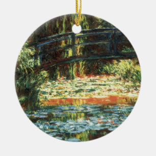 Brug over de vijver met waterlelies door Claude Mo Keramisch Ornament