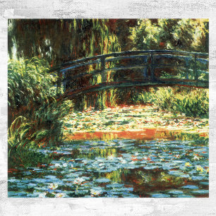 Brug over de waterlieveling door Claude Monet Poster