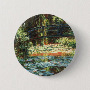 Brug over de waterlieveling door Claude Monet Ronde Button 5,7 Cm