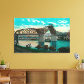 Brug over de Willamette Canvas Afdruk (Insitu (Woonkamer))