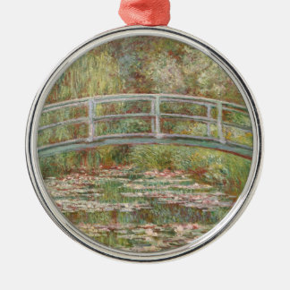 Brug over een vijver met waterlelies metalen ornament