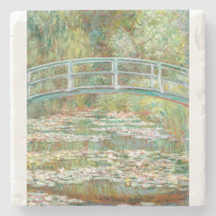 Brug over een waterkant van Claude Monet Stenen Onderzetter