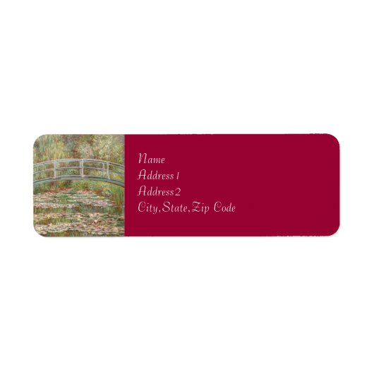 Brug over een waterkant van Monet Etiket (Voorkant)