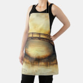  brug over het landschap van de rivierschilderkuns schort (Insitu)