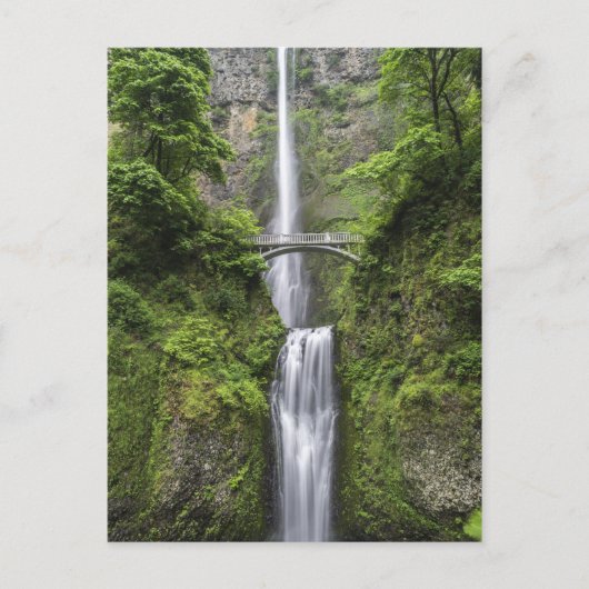 Brug over het watervallandschap briefkaart (Voorkant)