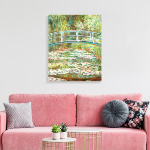 Brug over vijver met waterlelies Claude Monet Canvas Afdruk
