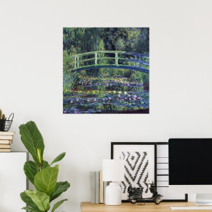 Brug over vijver met waterlelies door Claude Monet Poster