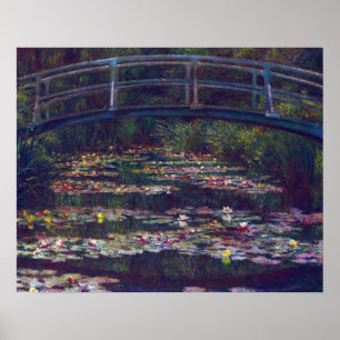 Brug over vijver met waterlelies door Claude Monet Poster