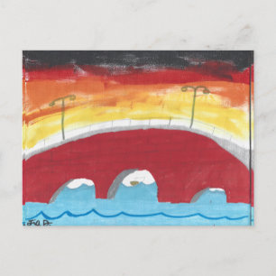 Brug 's nachts briefkaart