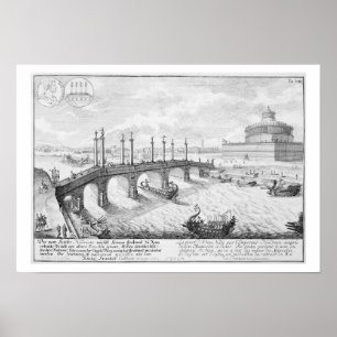 Brug van Aelius en Hadrians mausoleum (Castel S Poster
