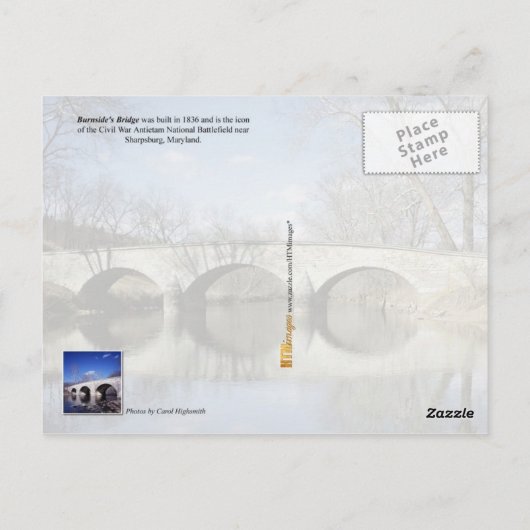 Brug van Burnside, Nationaal slagveld Antietam Briefkaart (Achterkant)