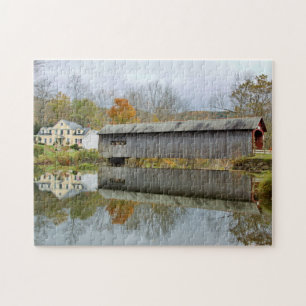 Brug van de groene rivier de Covered - Vermont Legpuzzel