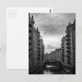 Brug van de Zwarte en Witte Storehouse Briefkaart (Voorkant / Achterkant)